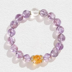 Purple Star River｜Amethyst·Citrine·Clear Quartz Trio Energy Bracelet