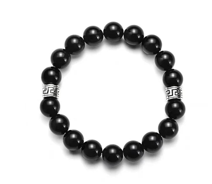 Obsidian Pi Xiu Bracelet｜Midnight Cosmos·Silver Glyphs——Your Portable Energy Field