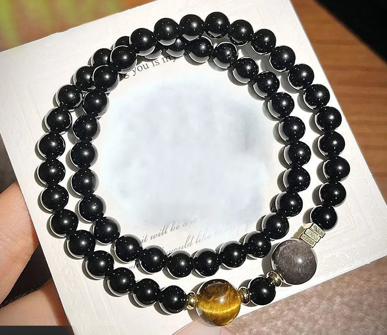 Obsidian Tiger Eye Double Strand｜Highland Craft · Stone Duet
