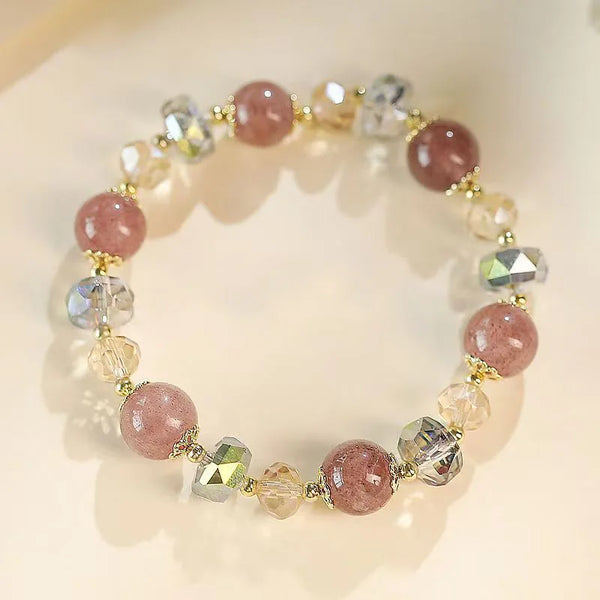 Summit Duality｜Strawberry & Smoky Quartz Bracelet