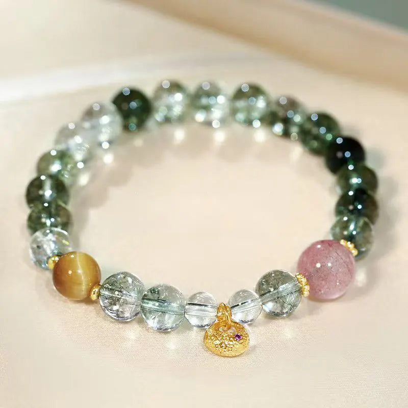 Green Aventurine &amp; Strawberry Quartz Beads｜Prosperous Spirit · Tender Synergy  Pure Design