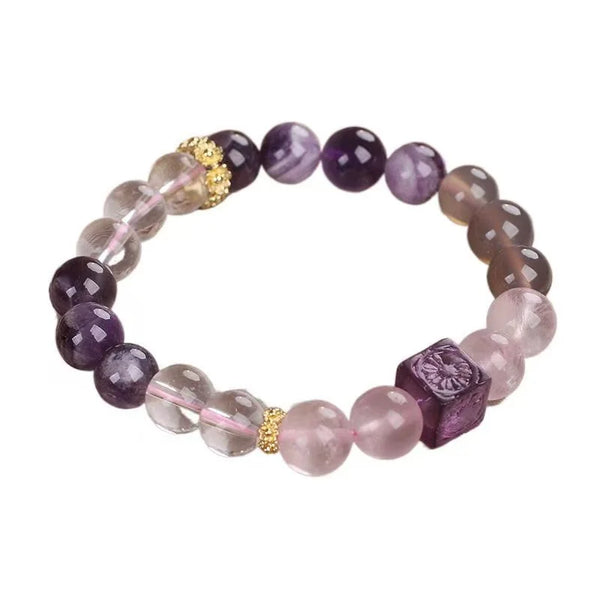 Cube Amethyst Bracelet｜Tibetan Magic Cube · Artisan-Cut Energy Sugar