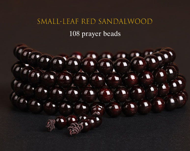 [Deep Jade] 108-Piece Antique Burma Rosewood Mala｜Scholars' Study Heirloom, Nature's Glass Patina