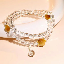 Crystal Clarity Duo｜Tibetan Snowscape Bracelet
