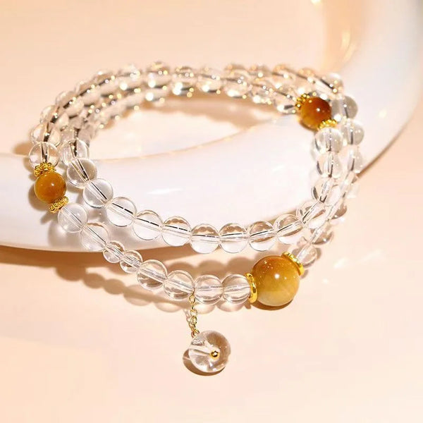 Crystal Clarity Duo｜Tibetan Snowscape Bracelet