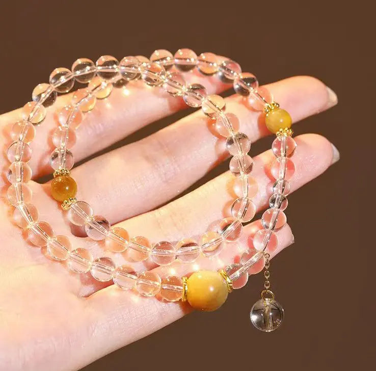 Crystal Clarity Duo｜Tibetan Snowscape Bracelet