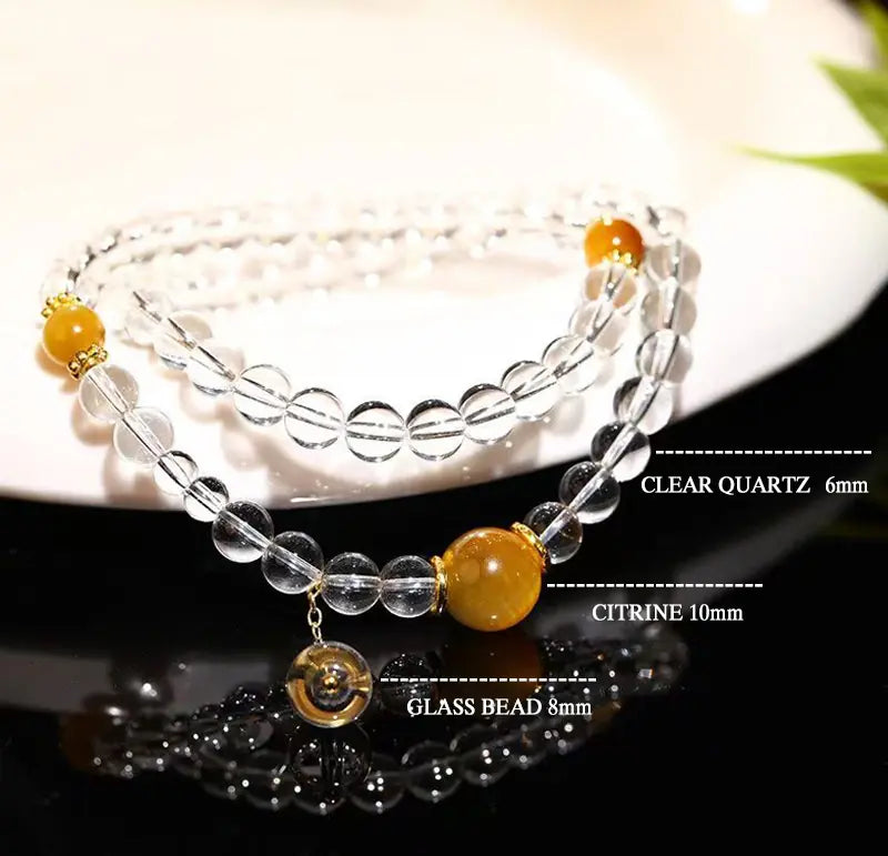 Crystal Clarity Duo｜Tibetan Snowscape Bracelet