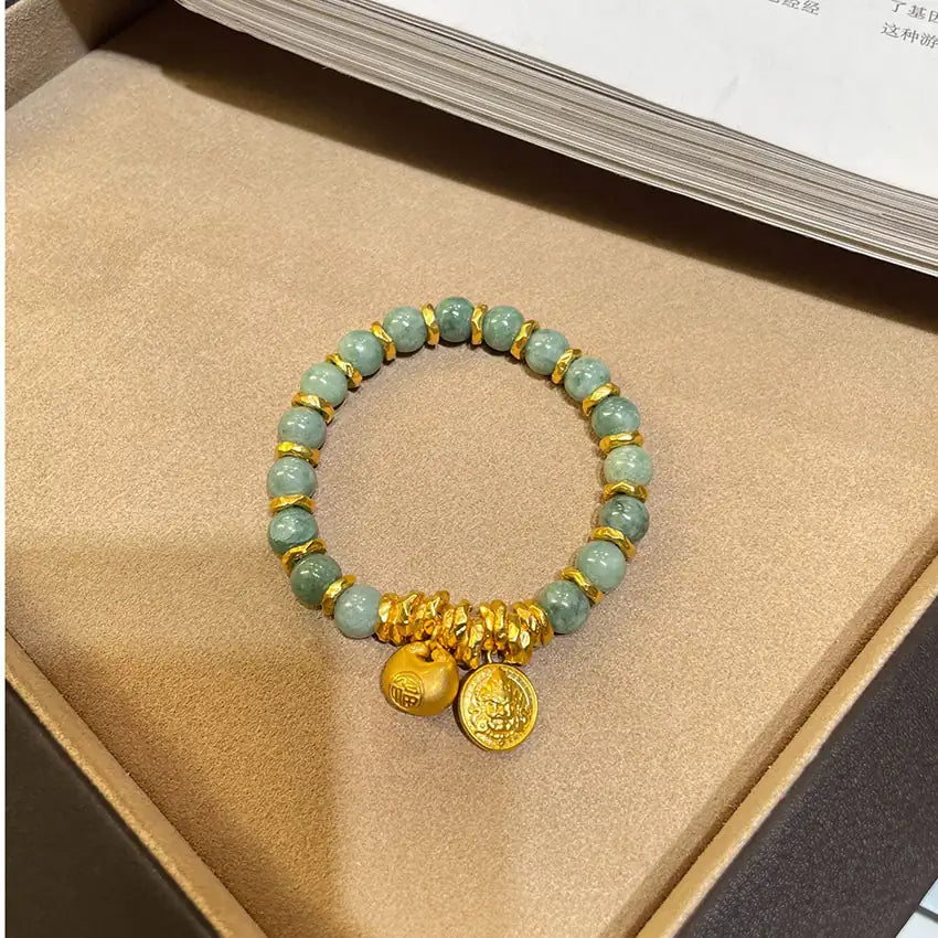 Xizang Turquoise Single Wrap Bracelet｜Tranquility · Gilded Blessings