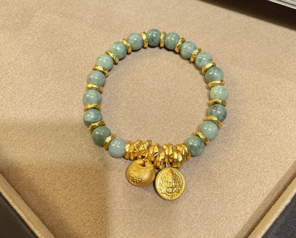 Xizang Turquoise Single Wrap Bracelet｜Tranquility · Gilded Blessings