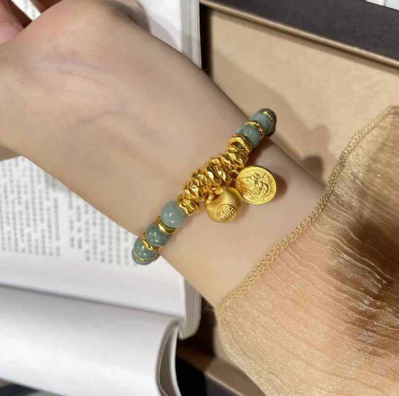 Xizang Turquoise Single Wrap Bracelet｜Tranquility · Gilded Blessings