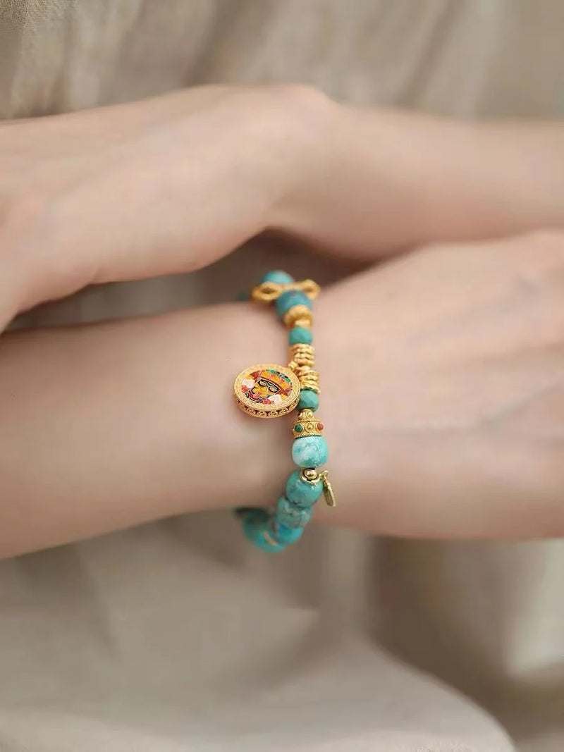 Turquoise Mandala Bracelet｜Sacred Geometry · Gilded Light