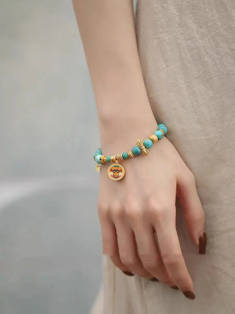 Turquoise Mandala Bracelet｜Sacred Geometry · Gilded Light