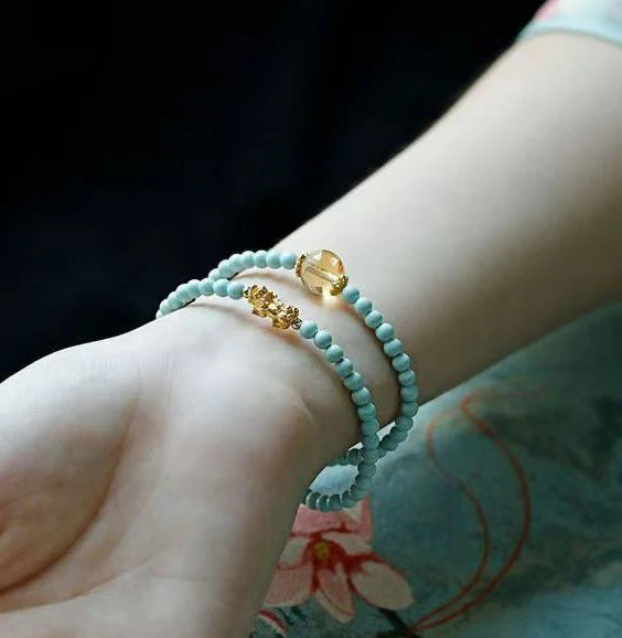 Turquoise Double Wrap｜Coiled Dragon · Citrine Energy