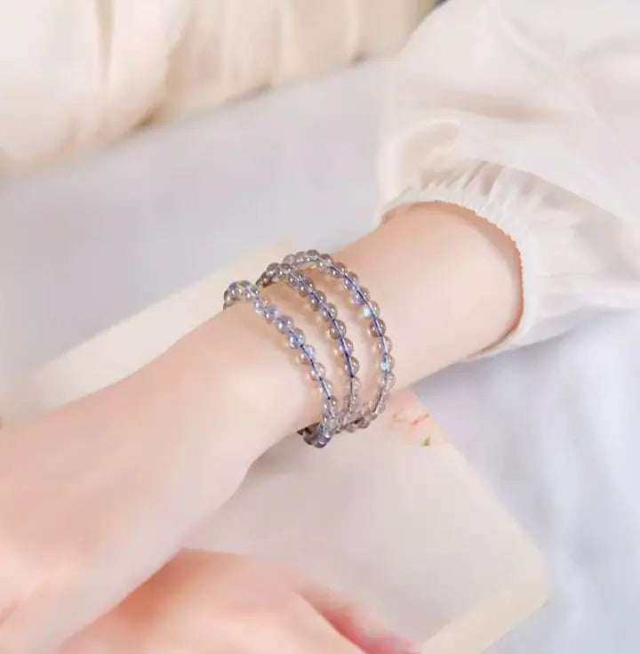 Multi-Layer Bracelet｜Silver-Gray Labradorite • Himalayan Glow