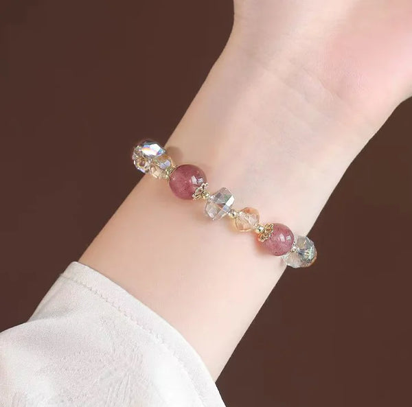 Summit Duality｜Strawberry & Smoky Quartz Bracelet