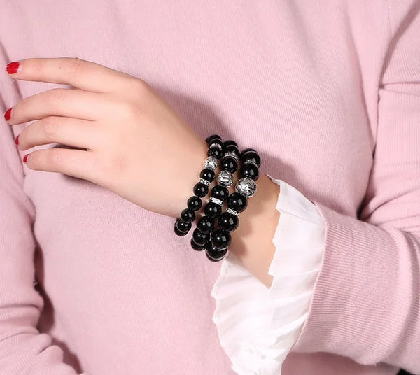 Obsidian Pi Xiu Bracelet｜Trinity Guardianship·Volcanic Soul