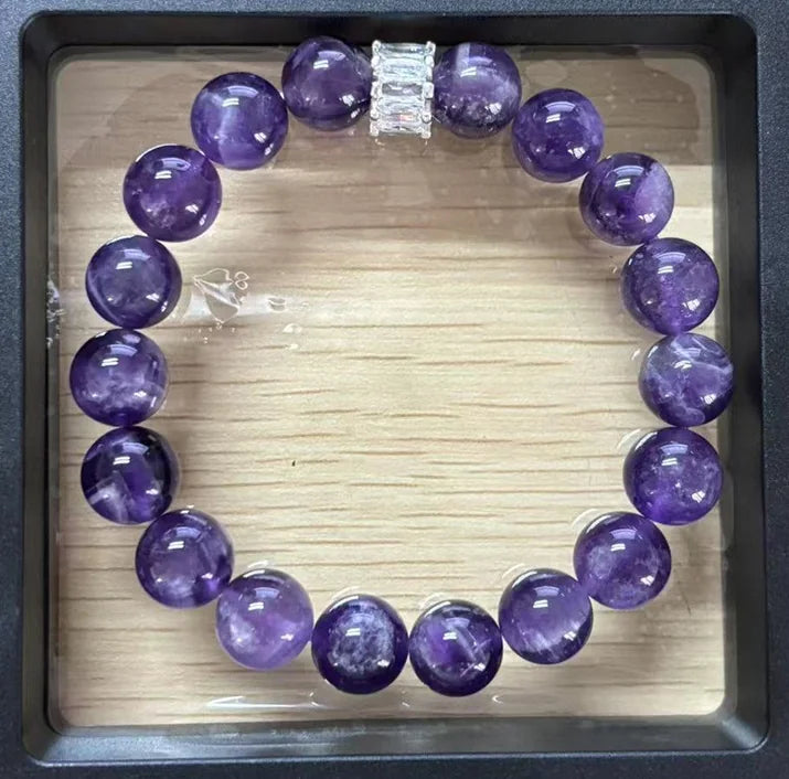 Amethyst & Zircon Bracelet｜Himalayan Starlight · Tibetan Energy Guardian