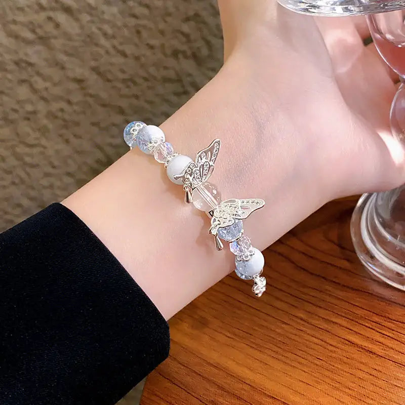 Sky Blue Crystal Butterfly Bracelet: Elevate Your Energy, Embrace Your Style