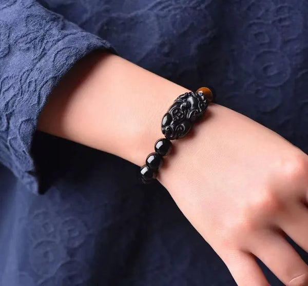 Obsidian Pi Xiu Bracelet｜Guardian of Cosmos·Galaxy on Wrist