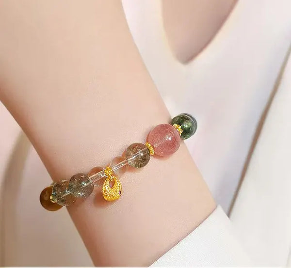 Green Aventurine &amp; Strawberry Quartz Beads｜Prosperous Spirit · Tender Synergy  Pure Design