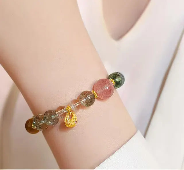 Green Aventurine &amp; Strawberry Quartz Beads｜Prosperous Spirit · Tender Synergy  Pure Design