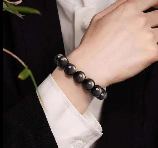 Primordial Shield · Tibetan Forge｜Obsidian Bracelet