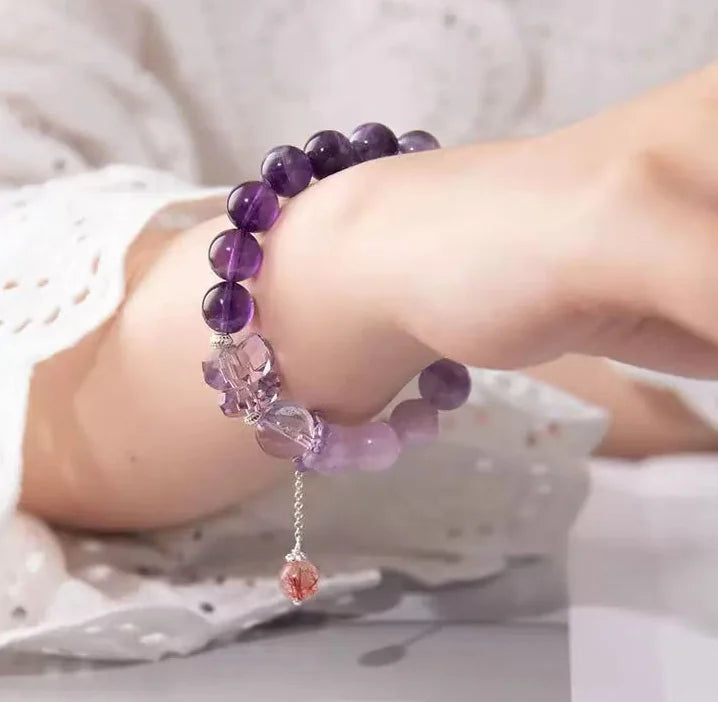 Nine Purple Fire Bracelet｜Sunset-Infused Amethyst · Tibetan Artisan Energy
