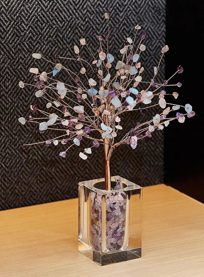 Illuminate Your Sanctuary: Natural Crystal Healing Tree Decor