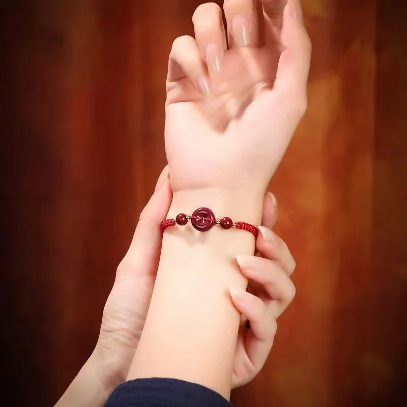 Cinnabar Red String Bracelet – Modern Weave, Protective Energy