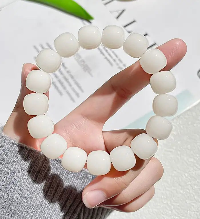 White Jade Bodhi Seed Meditation Bracelet