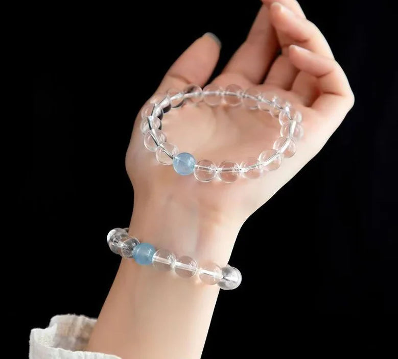Pure Resonance · Tibetan Craft｜Clear Quartz & Blue Quartz Bracelet