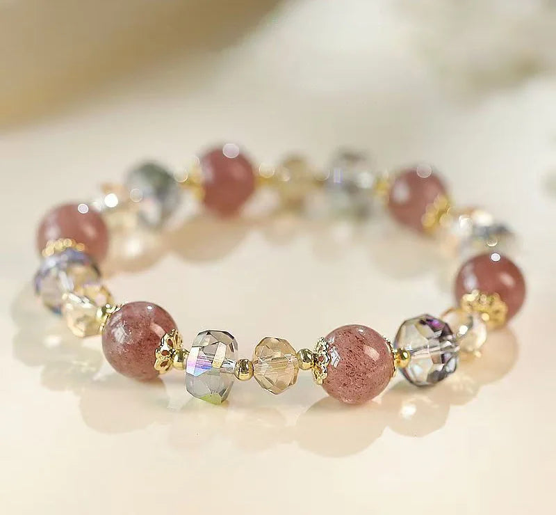 Summit Duality｜Strawberry & Smoky Quartz Bracelet