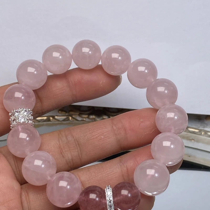 Pink Quartz Mala Bracelet｜Himalayan Glow·Gentle Radiance