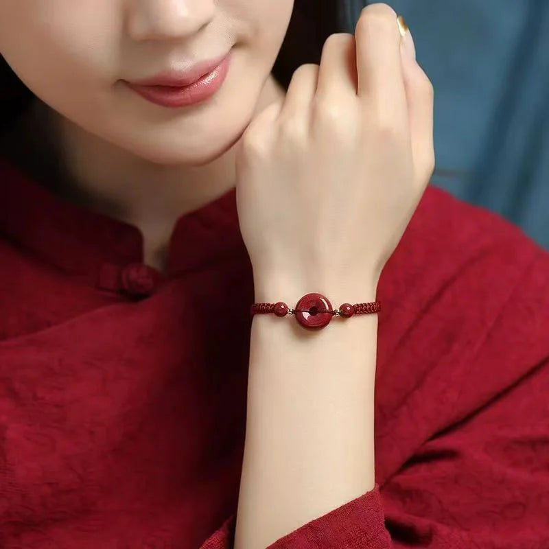 Cinnabar Red String Bracelet – Modern Weave, Protective Energy