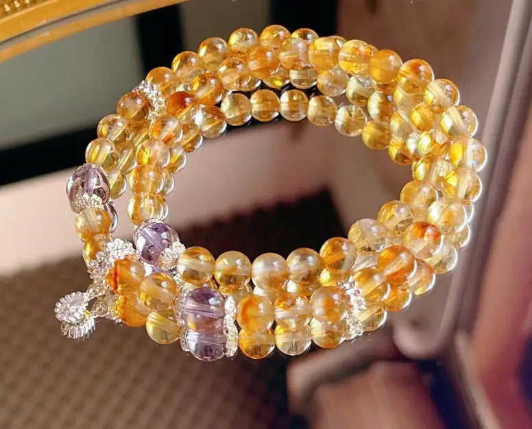 Citrine Multi-Layer Bracelet｜Himalayan Sunlight Wrap · Triple Blessings of Prosperity, Confidence & Vitality