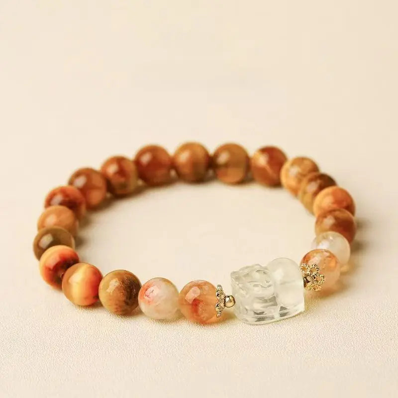 Tibetan Fortune Guardian | Citrine & Clear Quartz Pixiu Bracelet