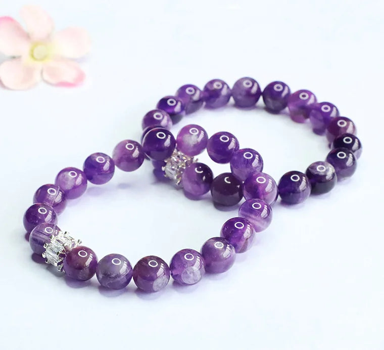 Amethyst & Zircon Bracelet｜Himalayan Starlight · Tibetan Energy Guardian