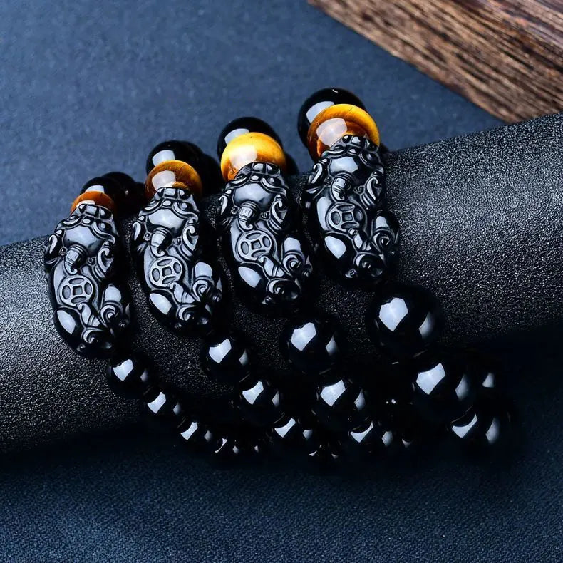 Obsidian Pi Xiu Bracelet｜Guardian of Cosmos·Galaxy on Wrist