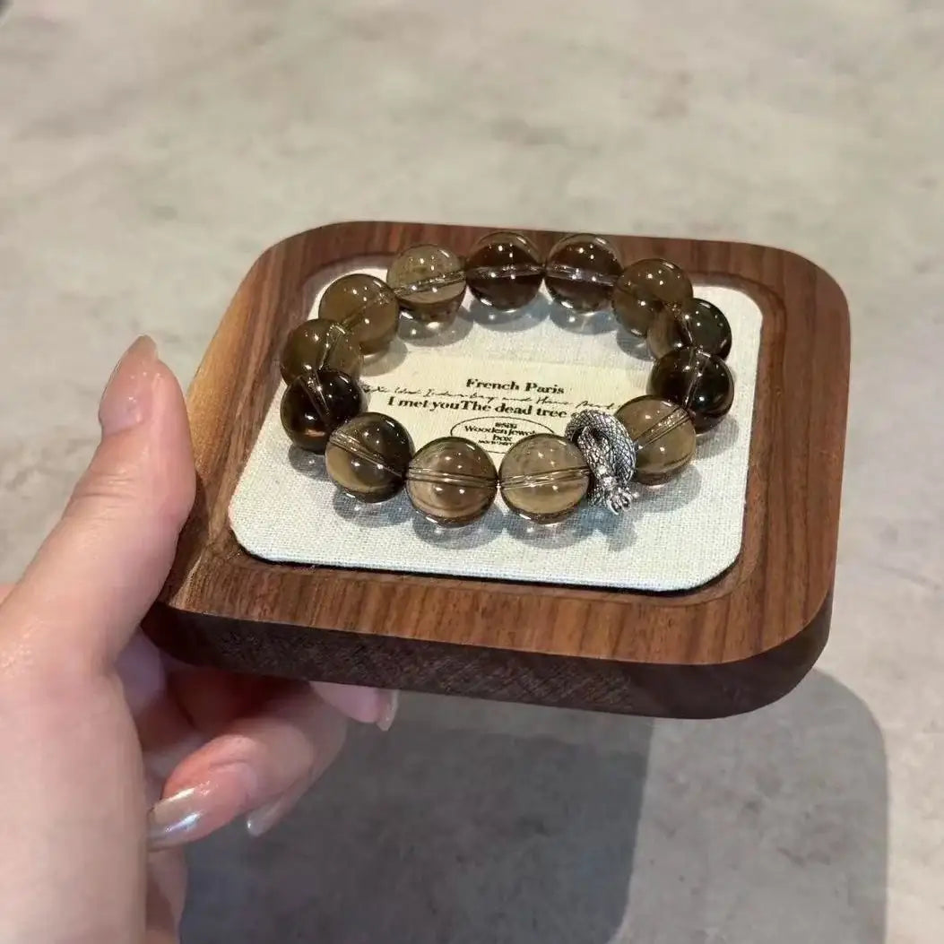 Single-Layer Bracelet｜Smoky Quartz Mist · Serpentine Moon——2025 Limited Edition Wrist Guardian