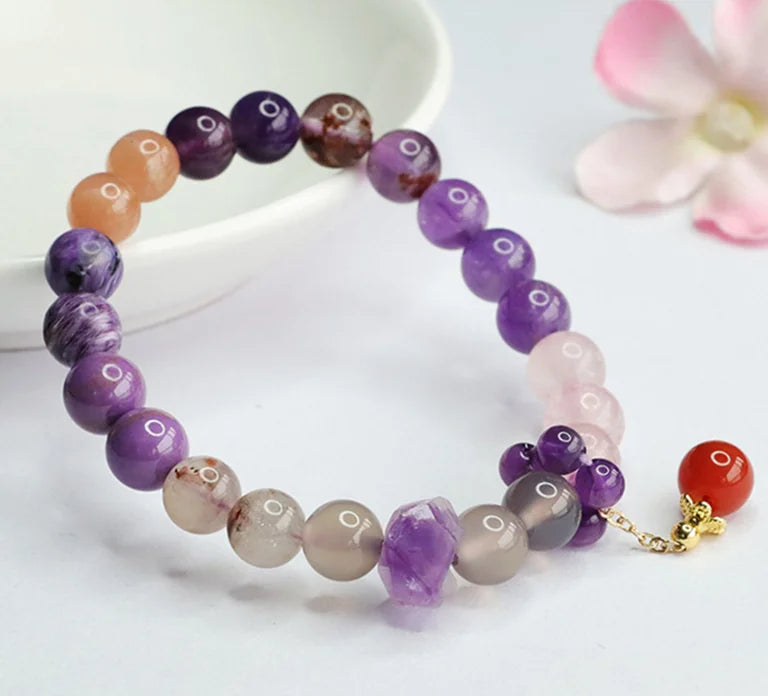 Amethyst & Rose Quartz Duo｜Himalayan Twin Glow · Gentle Energy Strand