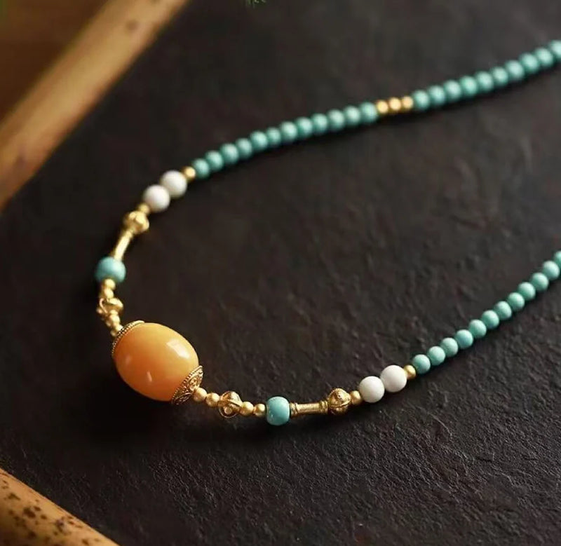 Turquoise Multi - Wrap Bracelet｜Golden Amber Glow·Healing Embrace