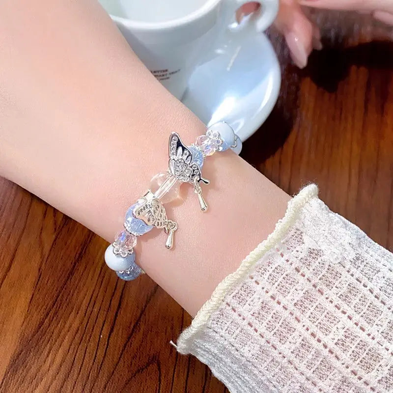 Sky Blue Crystal Butterfly Bracelet: Elevate Your Energy, Embrace Your Style