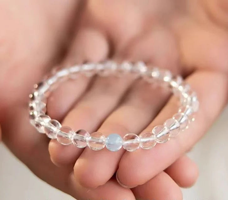 Pure Resonance · Tibetan Craft｜Clear Quartz & Blue Quartz Bracelet