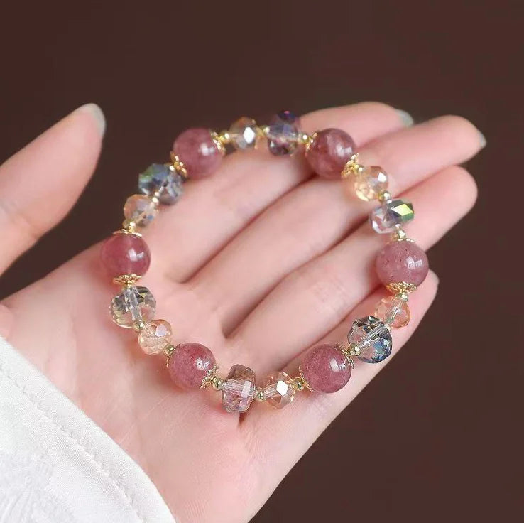 Summit Duality｜Strawberry & Smoky Quartz Bracelet