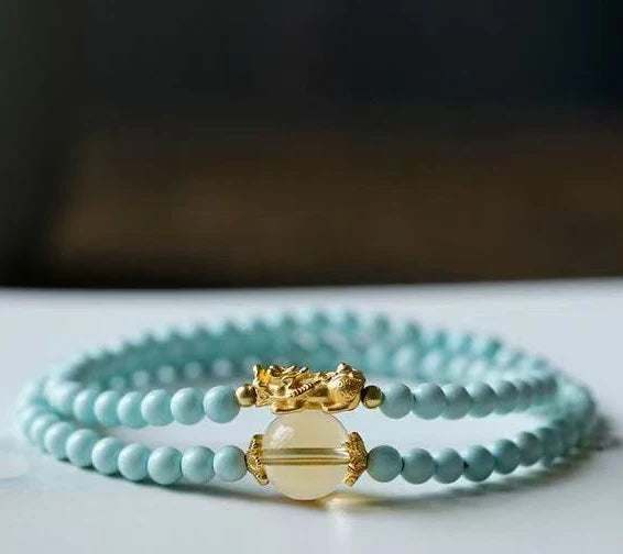 Turquoise Double Wrap｜Coiled Dragon · Citrine Energy