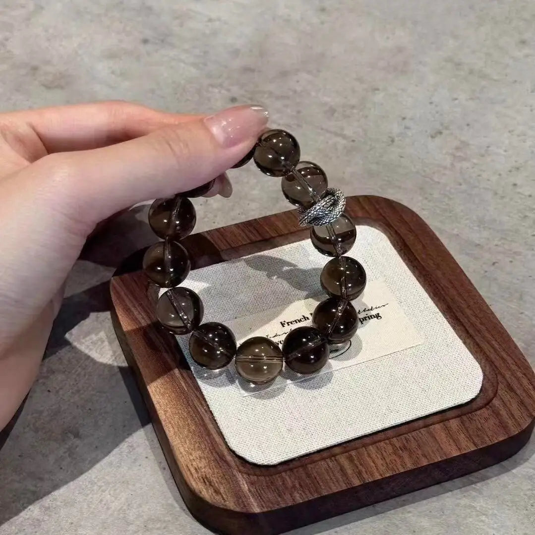 Single-Layer Bracelet｜Smoky Quartz Mist · Serpentine Moon——2025 Limited Edition Wrist Guardian