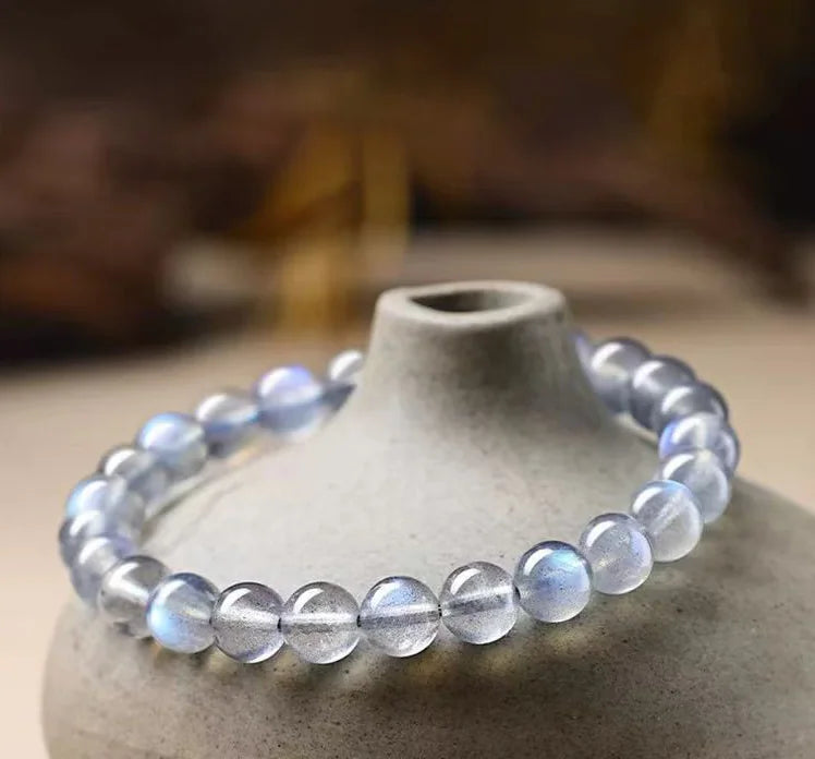 Silver-Gray Labradorite·Himalayan Starlight——A Mala of Inner Light