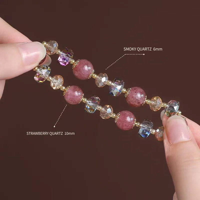Summit Duality｜Strawberry & Smoky Quartz Bracelet
