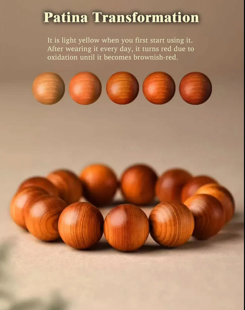 [Celestial Breath] 12mm Taihang Cliff Antique Arborvitae Bracelet｜350-Year Petrified Resilience, Neuro-Soothing Aroma Therapy