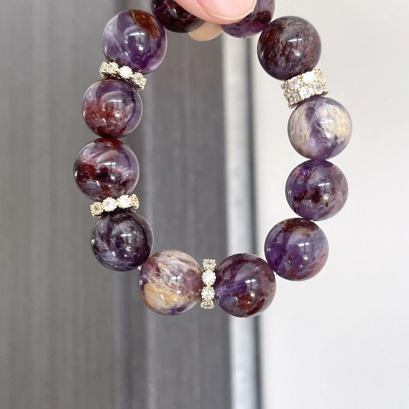 Zircon Amethyst Bracelet｜Tibetan Starlight · Artisan Crafted